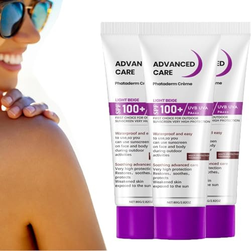 Sonnencreme LSF 100,Sonnenschutzlotion für den Ganzen Körper mit UV-Schutz, Beruhigende Sonnenschutz, Anti-Aging und Feuchtigkeitsspendend Sunblock,Sonnencreme (3)