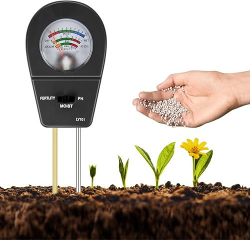 ANOMM Misuratore del Suolo 3 in 1, Tester Terreno Multifunzionale per Fertilità per Fertilità/PH/umidità, per la Cura delle Piante, per Giardino, Fattoria, Prato(Non Sono Necessarie Batterie)