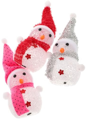 MAGICLULU 3Stücke Leuchtende Schneemann Weihnachtsfiguren Blinkender Weihnachtsschmuck Mit LED Festliche Dekoration Für Schaufenster Schaffen Romantische