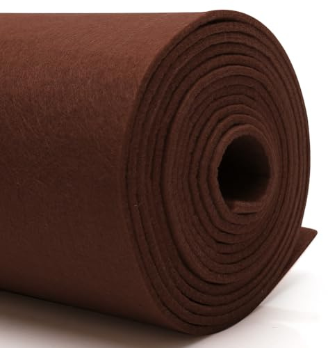 DIY Filz stoff 30cm x 250cm - 3mm Stärke Bastelfilz in Einzelfarben – Filzstoff meterware Für filzmatte，taschenfilz,filzmatte,Polster, Autoteppiche,Untersetzer-nadelfilz 3mm stark-Dunkelbraun filz