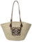 Mounteps Sac à main en paille tissée tendance pour femme, sac de voyage, plage, panier de courses, beige, 34x20x13cm