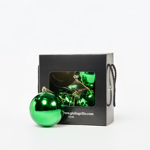 Sfera Natalizia Lucida verde (4, ⌀10cm)