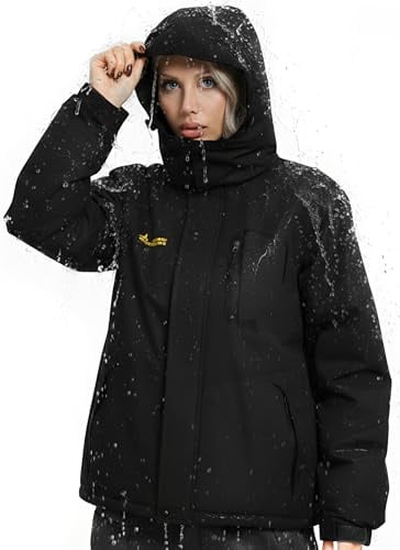 Mnking Giacca Sci Neve Donna Pile Completamente Impermeabile con Cappuccio