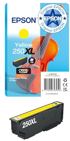 Original Epson 250XL Violin Singlepack Tintenpatrone | Gelb | 1x 8,9 ml | Epson Originaltinte für optimale Ergebnisse