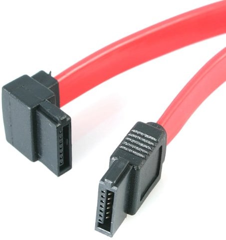 StarTech.com SATA12LA1 - Cable Serial ATA SATA a SATA, acodado a la Izquierda, 30 cm, Rojo