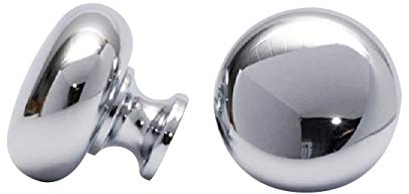 Möbelknopf Möbelgriff Schubladengriff - in verschiedenen Farben - Höhe 27 mm (Chrom glänzend)