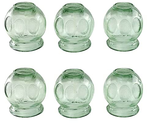 Schröpfen Set aus Glas, Feuerschröpfen Schröpfgläser Vakuum Massage für Muskelentspannung und Schmerzlinderung, Hijama Hacamat Glasschröpfen, Schröpftherapie Therapie Cupping Banki (6 Stück, 7,5 cm)