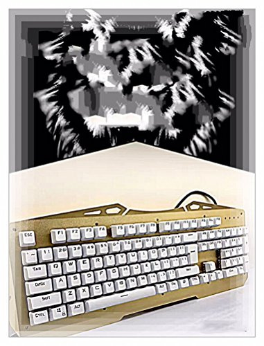keyboard Retroiluminada Juego Teclado mecánico Eje Verde 104 luz metálica de la Llave Cable USB Enchufe Eje,Blanco