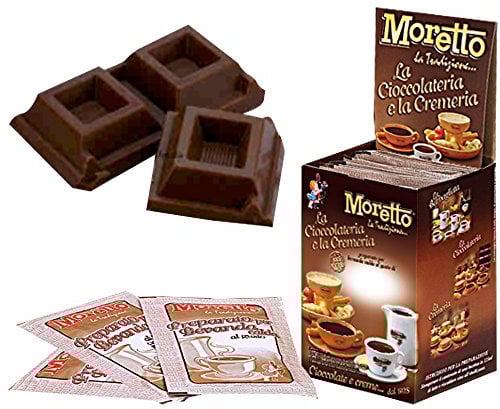 MORETTO preparato in polvere per cioccolata calda in tazza - gusto CIOCCOLATO FONDENTE - 1 scatola con 12 bustine