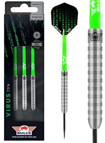 BULL'S Virus 70% Tungsten Steel Dart - 21 Gramm - Präzisionsgefertigter Dart für ernsthafte Spieler