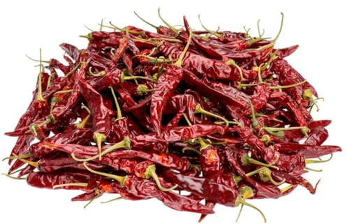NaDeco Chilischoten getrocknet Rot, ca. 250g | Pfefferschoten | Deko Chili | Chili Schoten | getrocknete Jalapenos samt Kerne | Mexikanische Deko | Pepperoni Getrocknet | Adventsdeko | Weihnachtsdeko