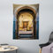 ABAKUHAUS Marokkanisch Wandteppich, Altes marokkanisches Motiv aus Weiches Mikrofaser Stoff Waschbar ohne Verblassen Digitaldruck, 110 x 150 cm, Beige Blau