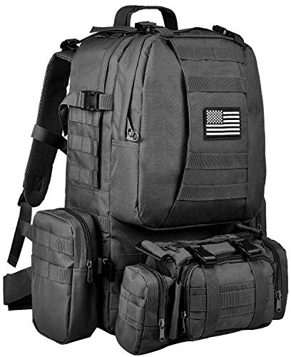CVLIFE Tactical Backpack Military Army Rucksack 60L Large Assault Pack Detachable Molle Bag