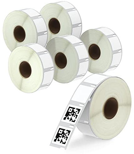 BETCKEY - 6 Rollen S0929120 Selbstklebende Etiketten Kompatibel mit DYMO, 25mm x 25mm, 4500 Mehrzwecketiketten für LabelWriter 450, 4XL NICHT passend 550 oder 5XL