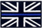 EmbTao Tactical Thin Blue Line UK Flag Patch Great Britain Embroidered Applique British Union Jack Iron On Sew On National Emblem