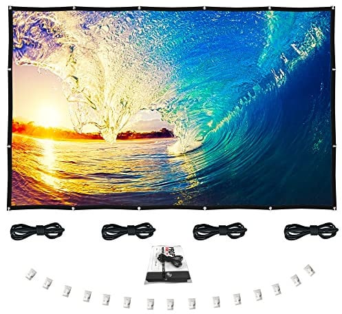 PropVue Écran Portable pour projecteurs 120 Pouces - Écran de projecteur Double Face - Écran Pliable de Projection de Film intérieur extérieur - Kit d'écran de cinéma Mural avec Sac, Crochets