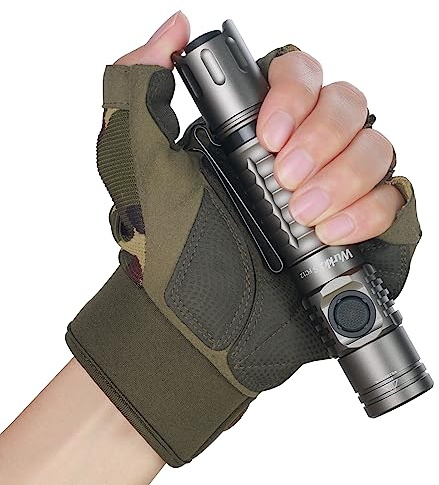 Wurkkos FC12 Taktische Taschenlampe, 2000 Lumen Taschenlampe LED Aufladbar, Licht Leuchtweite 345m, SFT40 Mini Taschenlampe mit Schwarzen Taktischen Schalter, IPX8 Wasserdicht