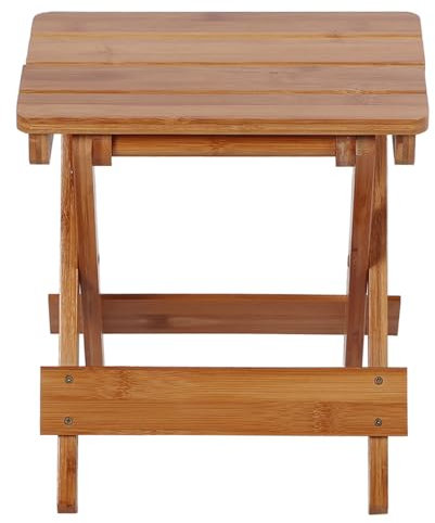 Garosa Tabouret Pliant en Bois Massif Portable Tabouret en Bambou en Plein Air Ménage Carré Meubles Pliants Chaise De Pêche Siège Petit Banc Adulte Tabouret Bas Maison