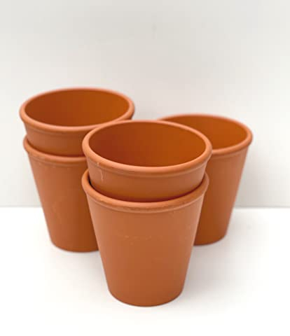 Spang Terracotta Long Tom Plant Pots 14cm W x 14cm H [ROS14] Pack of 5