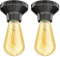 ledscom.de 2 Stück LED Deckenleuchte Elektra Porzellan schwarz inkl. E27 Lampe Vintage Retro gold 3,83W extra-warm-weiß 489lm