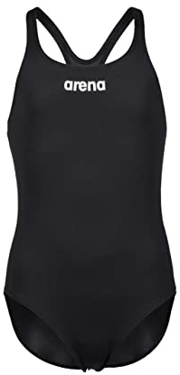 ARENA Solid Swim Pro Team Girls' One-piece Swimsuit, Quick-Drying, Sports Swimsuit in MaxLife ECO-Fabric with Chlorine Resistance and UPF 50+ UV Protection Black-White