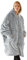 Vancavoo Kuschelpullover Damen Herren Deckenpullover Flanell Decke Hoodie Sweatshirt Übergröße Pulli Decken Oversize Mantel mit Reißverschluss und Riesiger Tasche (hellgrau)