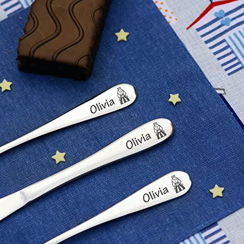 Personalised Engraved Childrens Cutlery Set Christening Birthday Kids Gift Idea (LITTLE PRINCESS)