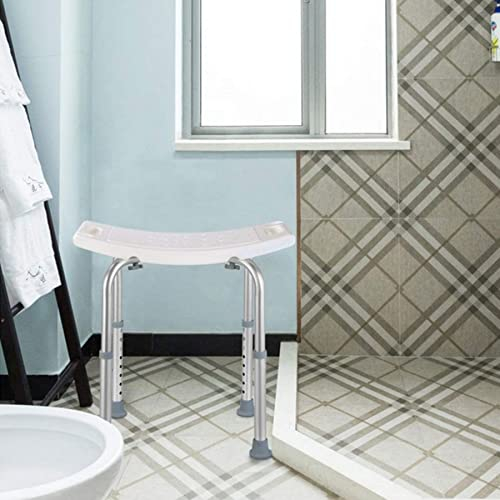 Siège de Douche Tabouret de Douche,à Hauteur Réglable | Chaise de Douche, en Plastique HDPE, Rectangulaire, Montage Facile,Tabouret de Douche Incurvé Réglable en Hauteur