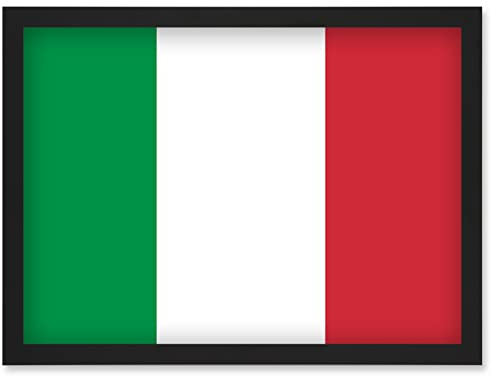 Artery8 Italy National Flag Patriotic Vexillology World Flags Country Region Poster Artwork Framed Wall Art Print A4