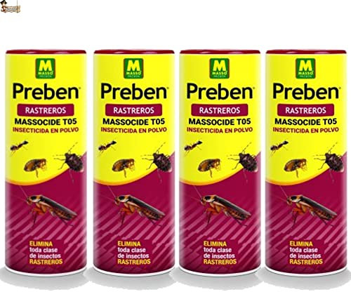 BricoLoco.com Insecticida granulado en Polvo Insectos Rastreros. ¡¡¡ 1.000 Gramos !!! (4X250 grs.) Suelo Exterior e Interior. Hormigas, cucarachas, pulgas, chinches, garrapatas, piojos. (1)
