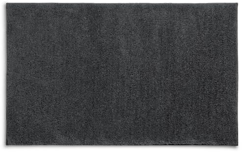 kela Badematte rutschfest 55 x 65 x 1,5 cm Maja, Badezimmerteppich dunkelgrau, waschbar, recyceltes Polyester, Flauschiger Badvorleger