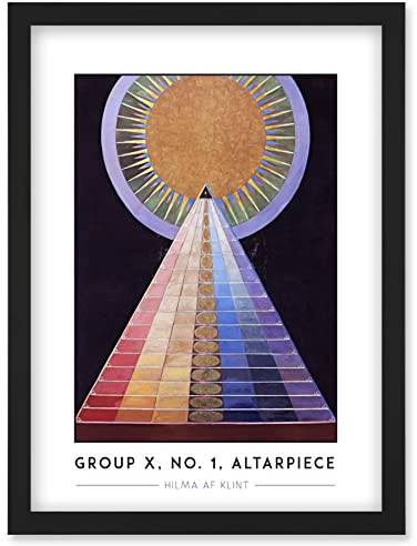 Wee Blue Coo Hilma Af Klint Group X, No. 1, Altarpiece Abstract Painting Artwork Framed Wall Art Print A4