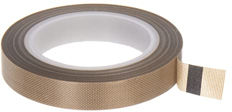 sourcing map Fabric PTFE Tape Roll, 0.4 x 33 ft High Temperature PTFE Adhesive Tape 0.13mm Thickness for Vacuum Sealer Machine Hand Impulse Sealers, Brown