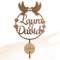 Birdart Box® Tortenstecker für Hochzeit – hochwertiger Tortenstecker aus Holz, moderner Cake Topper mit Namen (Kupfer)
