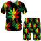 Pflanzenkraut 3D-gedrucktes T-Shirt und Shorts-Set für Herren Sommer-Trainingsanzug Lässiger Sportanzug