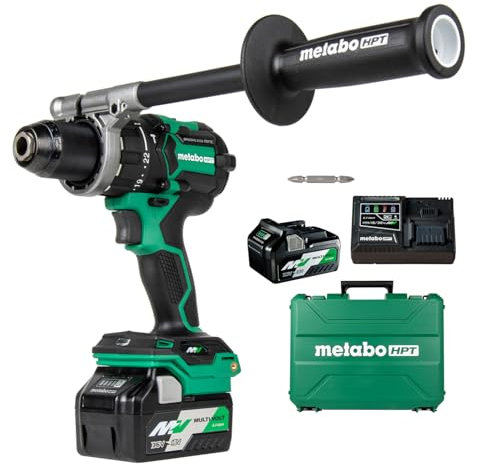 Metabo HPT - Kit de perceuse marteau sans fil de 1,5 pouces (1,4 pouces) Max Torque Reactive Force Control Optionnel Adaptateur CA DV36DC