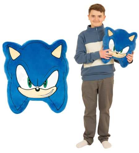 Franco Bedding Dekokissen, superweich, Plüsch, offizielles Lizenzprodukt, 40,6 cm, Sonic