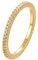 Eleganter 925 Silber Vorsteckring 18K vergoldet mit Zirkonia Steinen in Geschenk Box Größen 50 52 54 56 58 60 Damen Ring Gold Wasserfest Goldschmuck Sterling Silber Sevilla 58