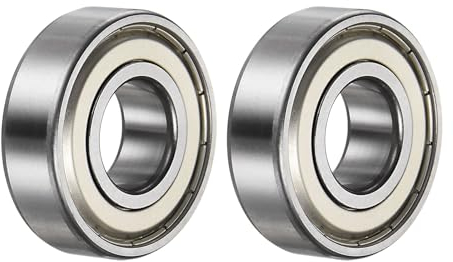 sourcing map 6203-2Z Rillenkugellager, 2 Stück 17 x 40 x 12mm C3 Doppelt Metallabgeschirmte Chromstahl-Lager, Silberton