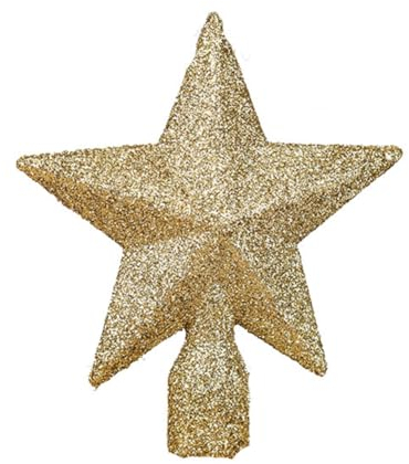 Yurosiay Glitzer Weihnachtsbaumspitze Stern Kunststoff Christbaumspitze 10cm Pentagramm Stern Baumspitze Weihnachten Glitzernde Weihnachtsbaum Stern Topper Xmas Tree Topper Baumschmuck Spitze Gold