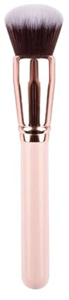 1 pennello da trucco per crema, testa rotonda, pennello a testa piatta, pennello per fondotinta, blush, testa obliqua, pennello per contouring, strumento di bellezza (colore: rosa rotondo)