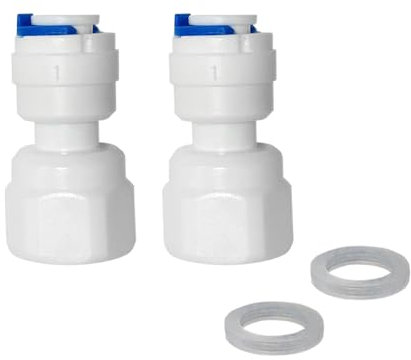 Wasserzulaufleitung Anschluss Schnellanschluss Wasserfilter Fitting Adapter für Umkehrosmose und Wasserfilter, Trinkwasser Wasserhahn, Side-by-Side Kühlschrank (1/2 zoll Innengewinde auf 3/8 Zoll)