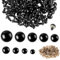 RobLuX 180 Stück 10-30mm Sicherheitsaugen für Häkeltiere Groß Sicherheitsaugen Puppenaugen mit Unterlegscheiben Schwarz Safety Eyes für Puppe Plüschtier DIY Teddybär Basteln
