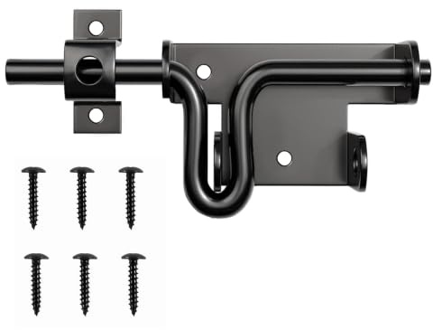 Schwerlast Torriegel 160mm mit Schlossloch – Robuster Schieberiegel für Gartentor, Holzzaun & Stall – Rostbeständiger Eisen-Riegel für Gartenhaus & Schuppen, Schwarz