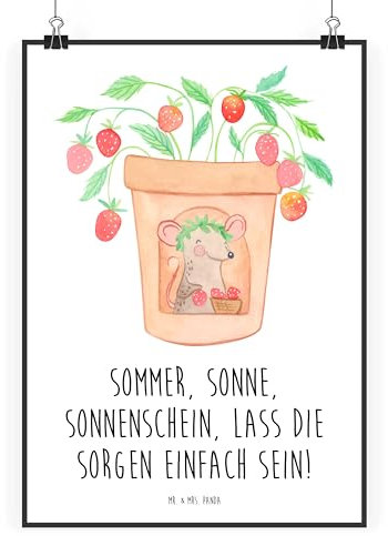 Mr. & Mrs. Panda Bild Sommerfreude DIN A2 - Geschenk, Handgefertigte Produkte, Plakat, Farben, Sommergefühle, Wandbild, Poster, wanddeko, Herbst, Strand, Summer Feelings, genießen, Natur, Vibes