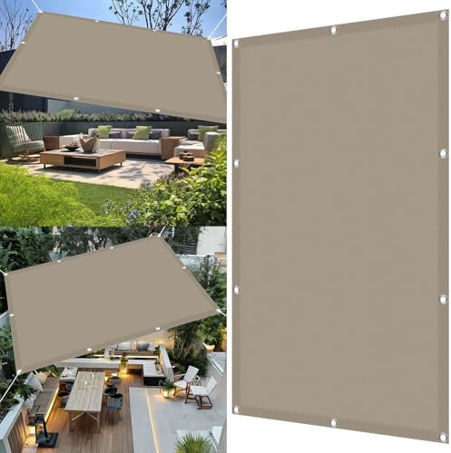 Tenda a Vela Ombreggiante Impermeabile 250 x 500 cm Rettangolare Tenda da Sole Parasole Protezione Raggi UV 98% Installazione Facile per Patio, Pergola, Cortile, Balcone, Tortora