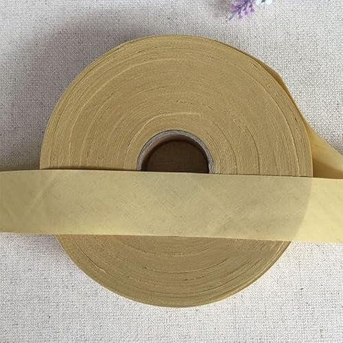 Ungefalzt Schrägband Baumwolle Polyester Gemisch 40mm zum nähen (Taupe, 5 Metre)