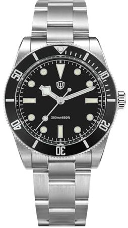 watchdives Relojes de Cuarzo, WD7922 BB54 Reloj para Hombre 37mm Cristal de Zafiro Reloj de Pulsera de Lujo 20Bar Diver Relojes para Hombre