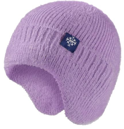Wintermütze Damen Set mit Schal, Strickmützen für Damen Unisex Casual Outdoor Leichte Fashion Wollmütze Thermo Einfarbig Elastische Wintermütze Warm Basics Winter Weich Haube Beanie