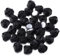 Wisafory 20 Stück Satinrosen Mini Künstliche Blumen Rosen Köpfe Satinröschen Aufnäher Deko Rosen Blumen-Applikationen für DIY Basteln Scrapbooking Haarschmuck Schwarz 2 cm
